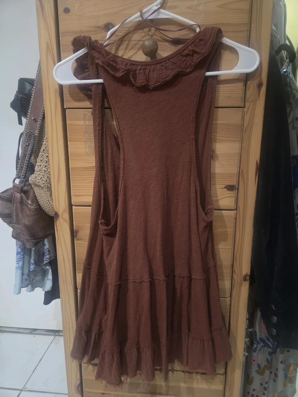 Free People Rust Ruffle V-Neck Tank - Picture 4 of 4